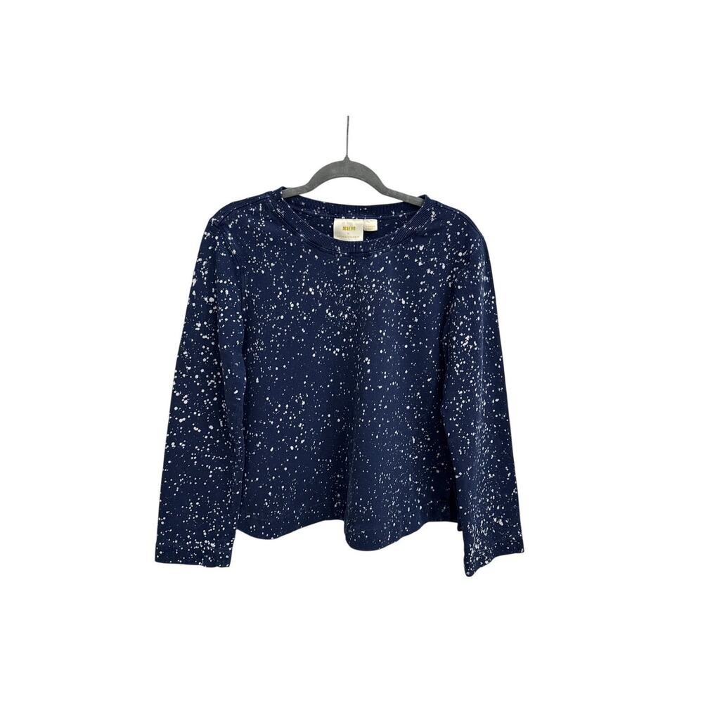 Maeve by Anthropologie Navy Blue Crew Neck Sweatshirt Size Women's XS